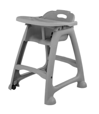 Grey High Chair with Wheels